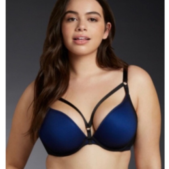 Torrid Black & Blue Strappy Mesh Cage Bra 40DD (E) - Picture 16 of 16